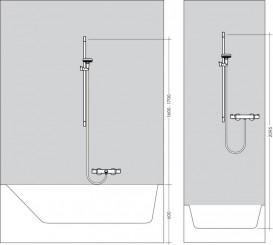 Душевой гарнитур со штангой Hansgrohe коллекция Crometta Vario 90 см хром/белый 26536400