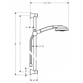 Душовий гарнітур зі штангою Hansgrohe колекція Raindance Classic 100 AIR хром / золото 27841090