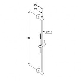 Душовий гарнітур зі штангою Kludi Nova Fonte Deco хром 2084005-35