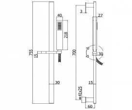Душовий гарнітур зі штангою Paffoni Berry хром ZSAL 102 CRAG