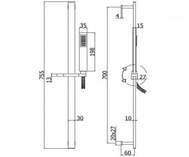 Душовий гарнітур зі штангою Paffoni City хром ZSAL 145 CRAG