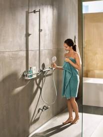 Душевой гарнитур со штангой правосторонний Hansgrohe коллекция Raindance Select S 3jet 120 мм хром 26326000