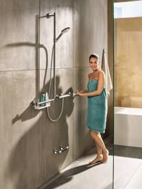 Душевой гарнитур со штангой правосторонний Hansgrohe Raindance Select S EcoSmart 3jet 120 мм хром/белый 26327400