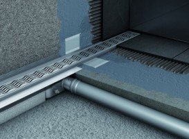 Душовою канал ACO ShowerDrain C 70х1185 мм з вертикальним фланцем сифон стандартний без решітки нержавіюча сталь 408762