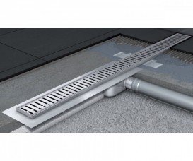 Душовою канал ACO ShowerDrain C 70х585 мм з фланцем сифон стандартний без решітки нержавіюча сталь 408714