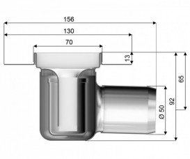 Душовою канал ACO ShowerDrain C 70х585 мм з фланцем сифон стандартний без решітки нержавіюча сталь 408714