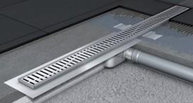 Душевой канал ACO ShowerDrain C 70х585 мм с фланцем низкий сифон без решетки нержавеющая сталь 408721