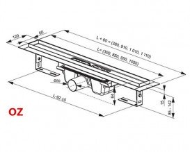 Жолоб водостічний Ravak 10 ° OZ 750 нержавіюча сталь X01623