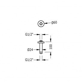 Душевой кронштейн для душевой системы Tres Docce хром 13452102