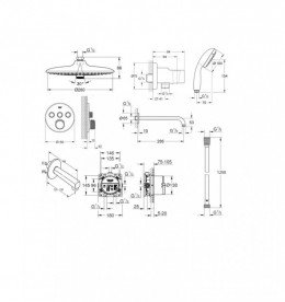 Душевой набор для ванны Grohe SmartControl на 3 потребителя хром 34614SC3
