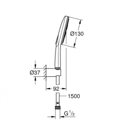 Душовий набір Grohe Rainshower Smartactive 130 3 типи струменя хром 26581000