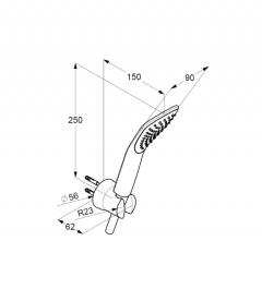 Душевой набор Kludi Fizz 1 тип струи черный матовый/хром 6765087-00