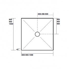 Душевой поддон акриловый Kerasan H3 анти-слип 90х90 см белый 704902