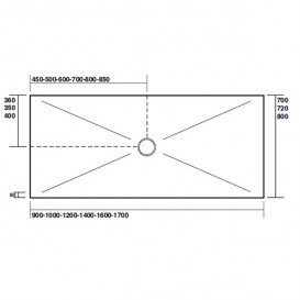 Душовий піддон акриловий Kerasan H3 прямокутний 170х70 см білий 704909