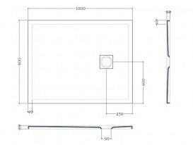 Душовий піддон Artceram Lapis 80х100 см кераміка білий матовий PDR024 05;00