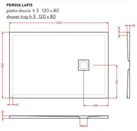 Душовий піддон Artceram Lapis 80х120 см кераміка цемент PDR026 60;00