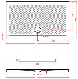 Душовий піддон Artceram Texture 120х70 см санфарфор пісочний PDR020 31; 00