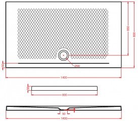 Душовий піддон Artceram Texture 140х80 см кераміка сіро-синій (denim) PDR022 37;00