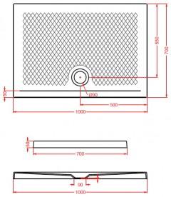 Душевой поддон Artceram Texture 100х70 см светло-зелёный PDR018 26;00