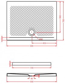 Душовий піддон Artceram Texture 90х72 см кераміка коричневий PDR017 39;00