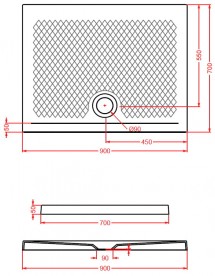 Душевой поддон Artceram Texture 90х72 см санфарфор песочный PDR017 31;00