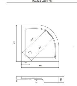 Душевой поддон Besco Alex 90х90 см акрил белый #BAA-90