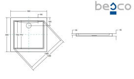 Душевой поддон Besco Aquarius SlimLine 90х90 см акрил белый BAA-90-K