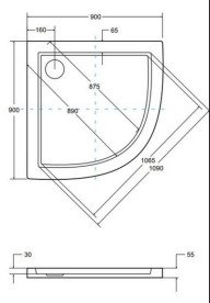 Душовий піддон Besco Aron SlimLine Stone Effect 90х90 см акрил чорний BAA-90-NR-CN
