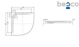 Душевой поддон Besco Asco UltraSlim 90х90 см Mineral DuraBe белый BMAS-90