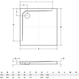 Душевой поддон Besco Axim Ultraslim 90х90 см акрил белый #BAX-90-KW