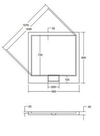 Душовий піддон Besco Axim Ultraslim Stone Effect New 90х90 см акрил чорний #BAX-90-KWCN