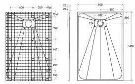 Душовий піддон Besco Vexo 140х90 см SMC білий мармур VM-140-90-P
