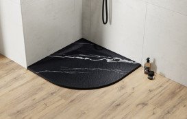 Душовий піддон Besco Vexo 90х90 см SMC чорний мармур VMB-90-90-P