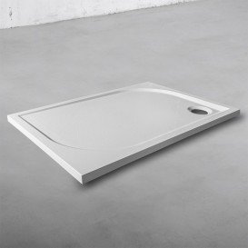 Душовий піддон Буль-Буль Pacific 1000х700 мм литий мармур білий 60100101 + панель і ніжки