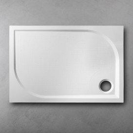 Душовий піддон Буль-Буль Pacific 1200х800 мм литий мармур білий 60120101 + панель і ніжки