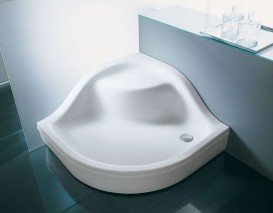 Душевой поддон четверть круга Kolpa San Bebop 90x90 см акрил белый с панелью 788740