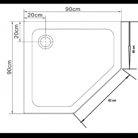 Душевой поддон Eger Stefani 100х100 см пятиугольный акрил белый 599-535-100/2