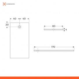 Душовий піддон Geberit Olona 170х80 штучний камінь білий матовий 550.778.00.1