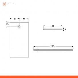 Душовий піддон Geberit Olona 170х90 штучний камінь білий матовий 550.779.00.1