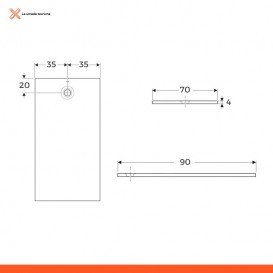 Душовий піддон Geberit Olona 90х70 штучний камінь білий матовий 550.754.00.1
