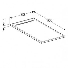 Душовий піддон Geberit Sestra 100х80 см структура сланцю графіт 550.272.00.2