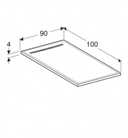 Душовий піддон Geberit Sestra 100х90 см структура сланцю графіт 550.273.00.2