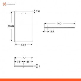Душовий піддон Geberit Sestra 140х70 см структура сланцю графіт 550.225.00.2