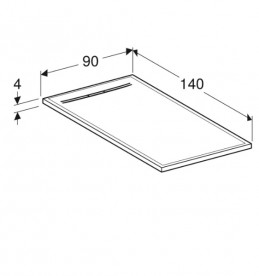 Душевой поддон Geberit Sestra 140х90 см структура сланца графит 550.277.00.2