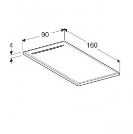 Душевой поддон Geberit Sestra 160х90 см структура сланца графит 550.279.00.2