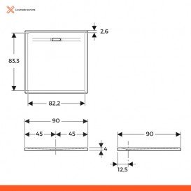 Душовий піддон Geberit Sestra 90х90 см структура сланцю сірий 550.260.00.2
