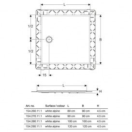 Душевой поддон Geberit Setaplano квадратный 90х90 см Varicor® белый 154.270.11.1