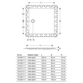 Душевой поддон Geberit Setaplano прямоугольный 90х100 см Varicor® белый 154.271.11.1
