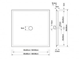 Душевой поддон Hatria Autonomy 80х80 см акрил белый Y0CB