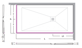 Душевой поддон Hatria Dedicato Edge L 1600x1000 мм DX/RH SOLITEX палитра на выбор Y5AM